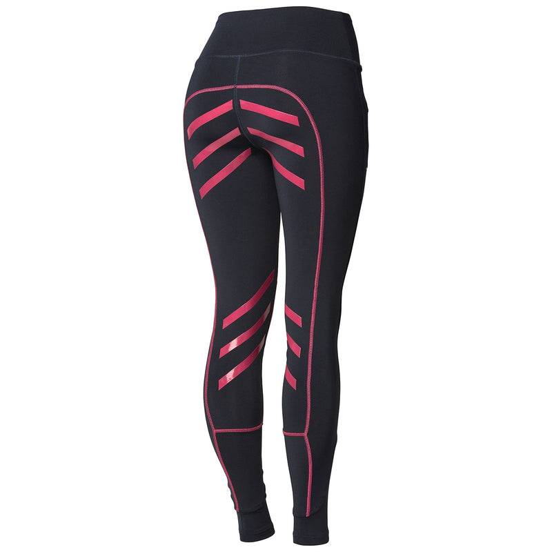 Dark Blue/Rose Pink Back Horze Women's Colored Silicone Full Seat Riding Tights