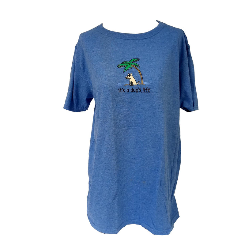 Blue Teddy the Dog 'Dog's Life' Unisex T-Shirt Short Sleeve Shirt Small