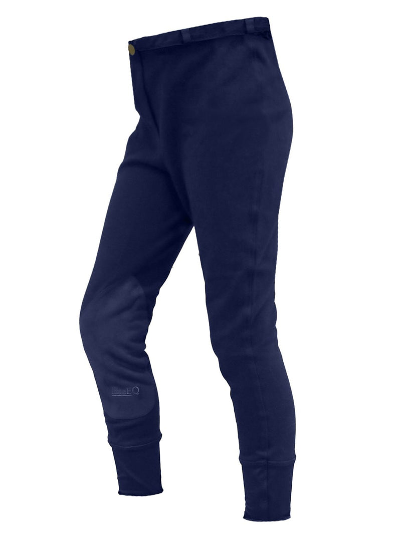 BasEQ Laynie Children's Pull-On Breech with Sock Bottom Knee Patch Breeches One Stop Equine Shop 6 Navy Girls