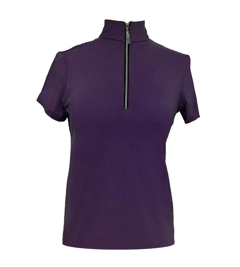 Tailored Sportsman Women's Icefil Zip Top Short Sleeve Shirt Technical Shirts Tailored Sportsman Small Amethyst/Black/Silver 