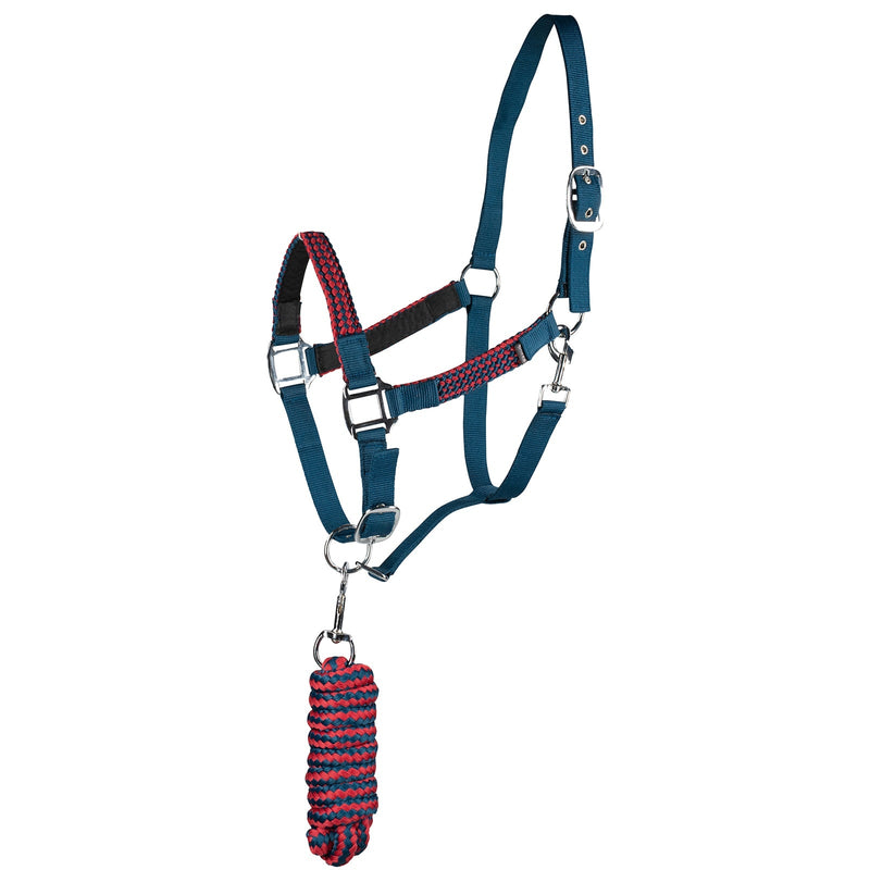 Reflecting Pond/Scarlett Sage Horze Chicago Halter and Lead Rope Nylon Halters