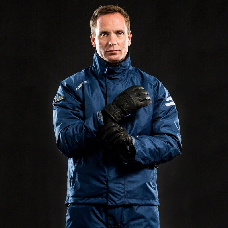 Dark Blue Finntack Men's Elite Winter Jacket Front Model