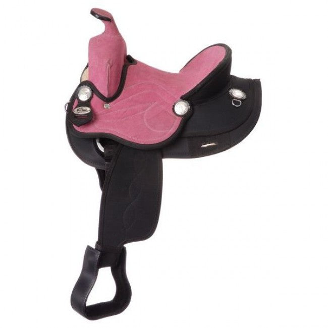 Black/Purple King Series Suede Seat Synthetic Trail Saddle JT International