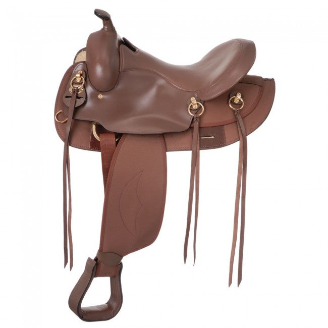 Brown Tough 1 Synthetic Gaited Horse Round Skirt Trail Saddle