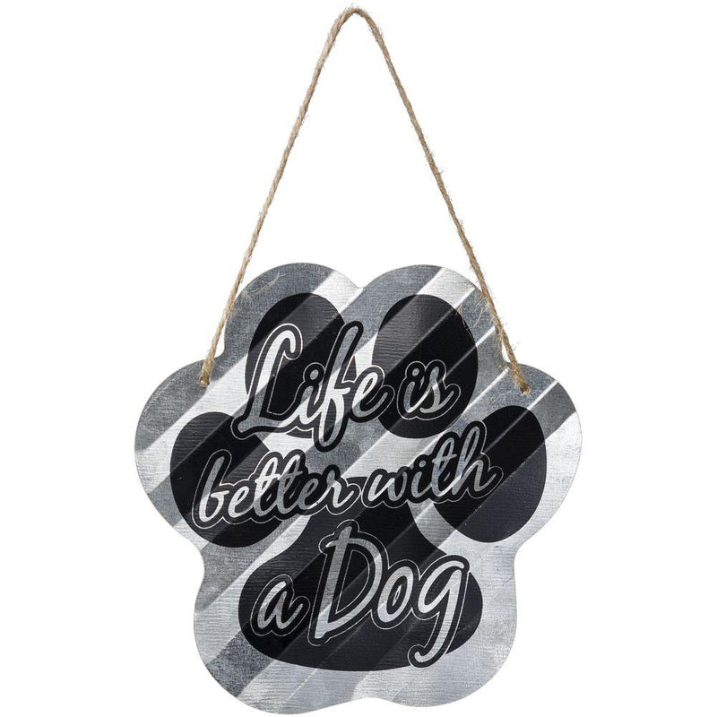 Gift Corral Dog Paw Sign Decor JT International Life Is Better with a Dogs 