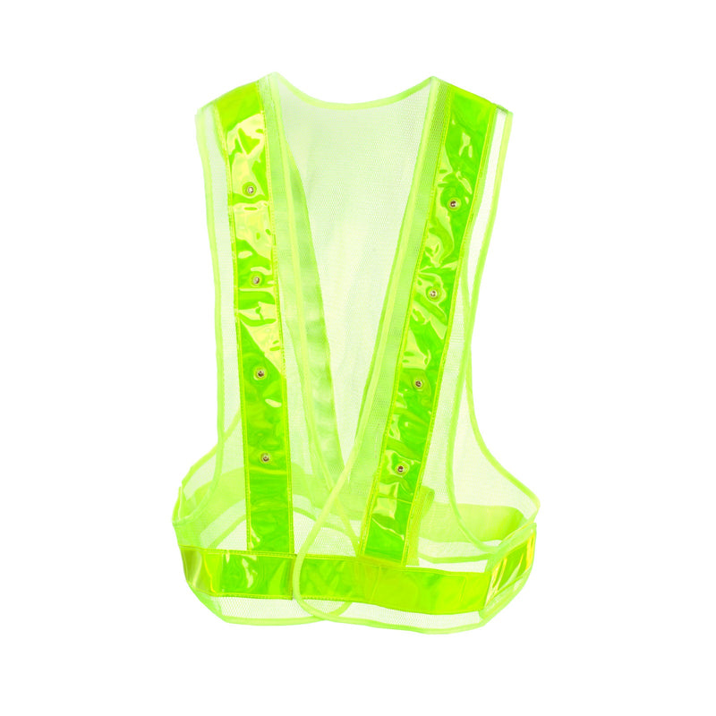Yellow Horze High Visibility Safety Vest with LED lights Front