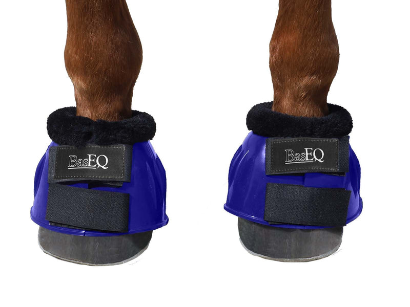 Navy BasEQ PVC Fleece Bell Boots One Stop Equine Shop Pony