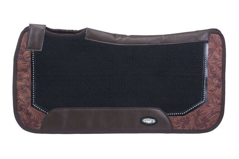 Tough 1 Air Flow Shock Absorber PVC Saddle Pad All Purpose Pads Tough 1 Brown Tooled Leather 30" x 30" 