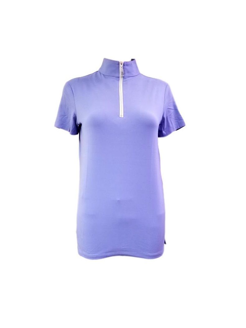 Deep Lilac/Silver Tailored Sportsman Icefil Zip Top Short Sleeve Shirt Womens Shirt