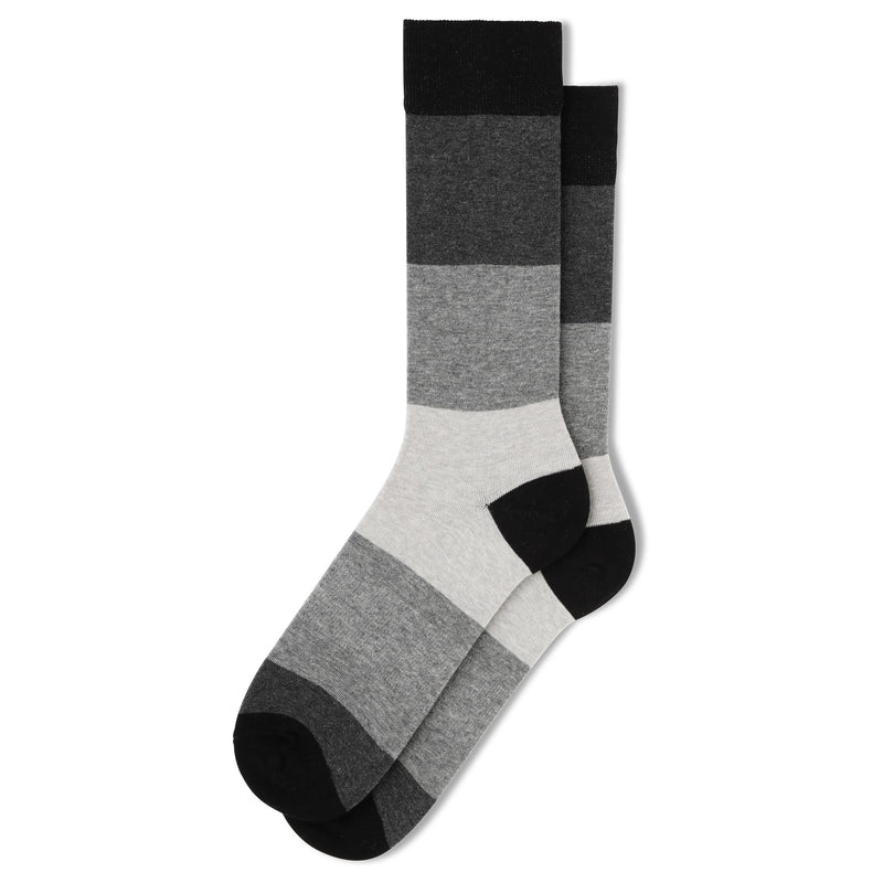 Fun Socks Men's Color Block Socks Socks Fun Socks Black/Grey/White 