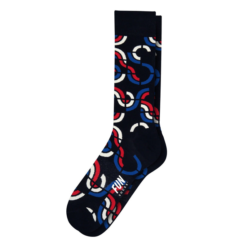 Fun Socks Men's Ring Geo Socks Socks Fun Socks Navy/Red 