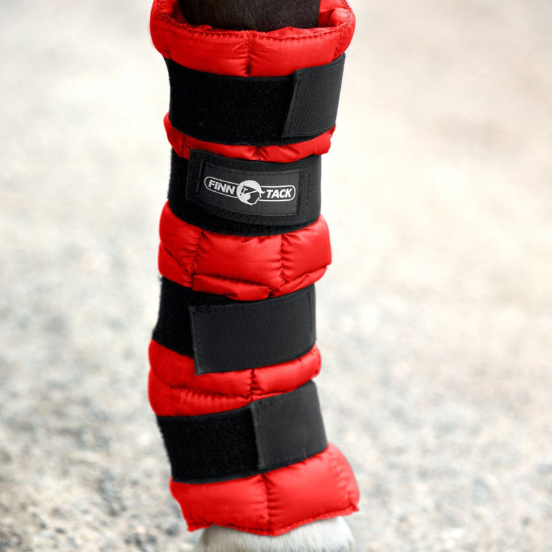 Red One Leg Horze Pro Cooling Therapy Ice Wrap Single Leg Wrap