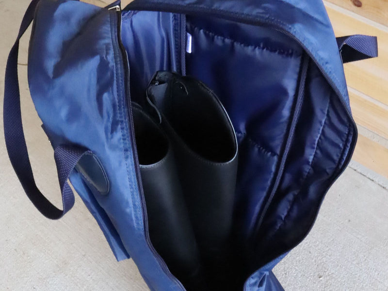 Boots inside Blue BasEQ Tall Boot Bag One Stop Equine Shop Standard