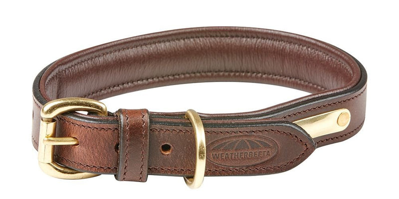 Brown Weatherbeeta Padded Leather Dog Collar