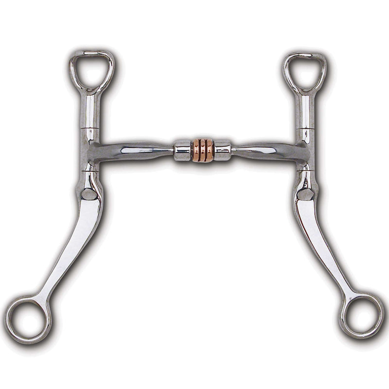 Myler Flat Shank with Sweet Iron Comfort Snaffle with Copper Roller Western Horse Bits Myler 4 3/4" Sweet Iron 