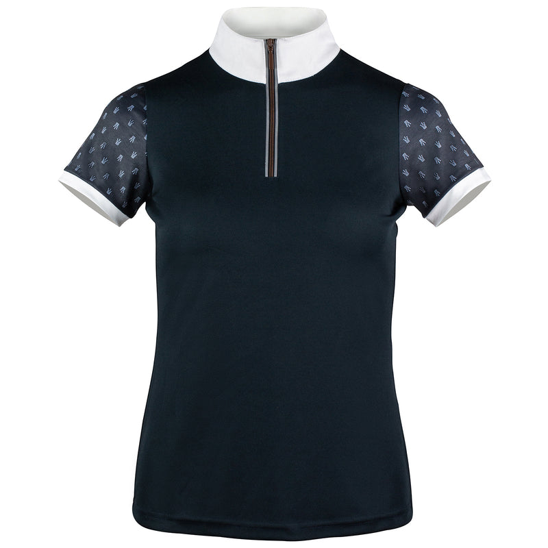 Dark Navy Horze Paige Women's Short Sleeve Show Shirt Front