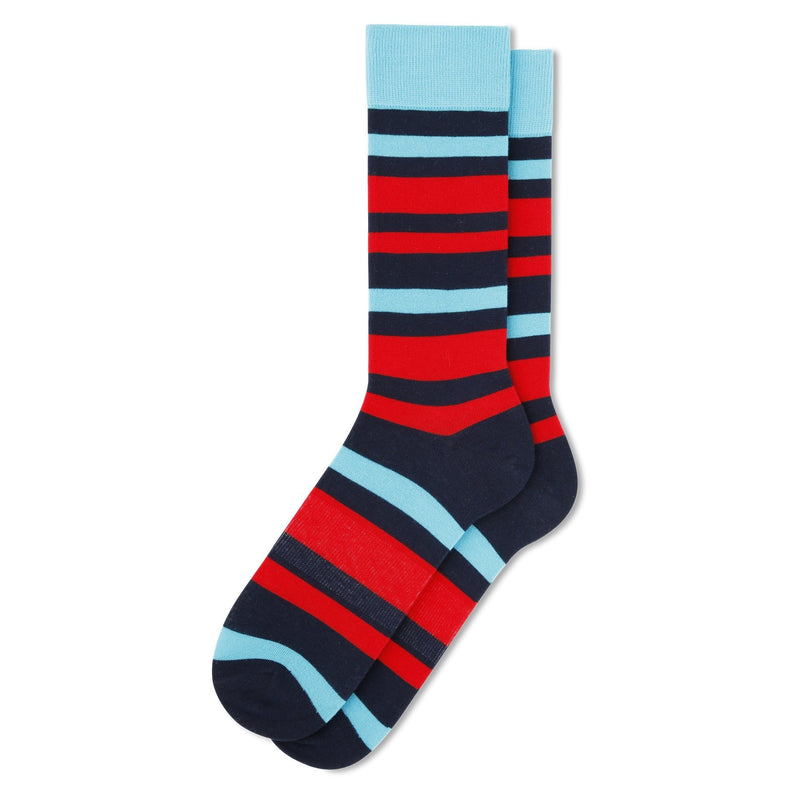 Fun Socks Men's Bold Stripe Socks Socks Fun Socks Navy/Red 