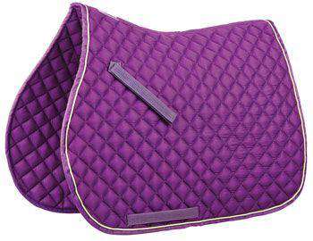 Roma Contrast Piping All Purpose Saddle Pad All Purpose Pads Roma Full Purple/Lime 