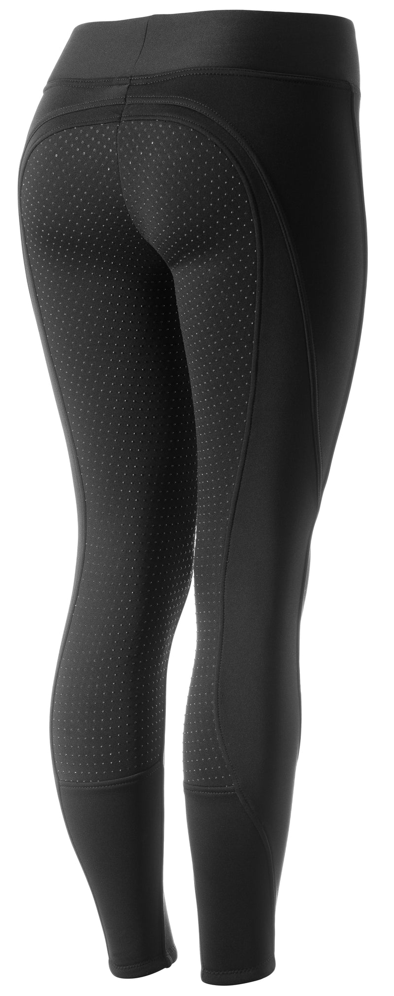 Black Horze Women's Active Winter Full Seat Tights - Silicone Grip Back
