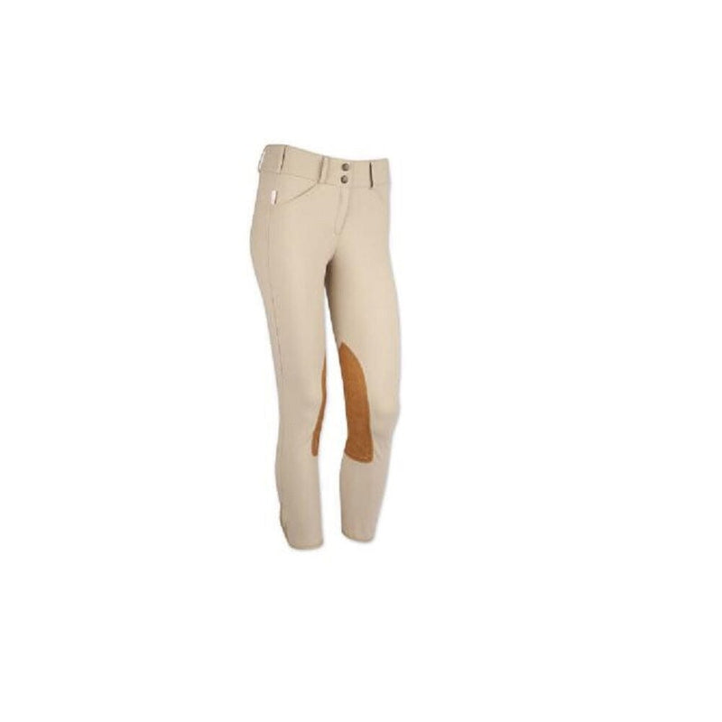 Tailored Sportsman Ladies Trophy Hunter Mid Rise Tan Breeches Knee Patch Breeches Tailored Sportsman 