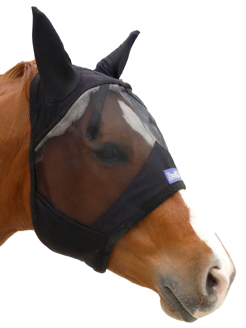 Black BasEQ Fly Mask with Ears One Stop Equine Shop Pony