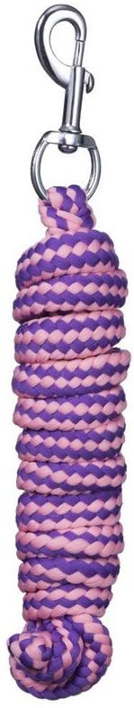 Tough 1 8' Braided Soft Poly Lead Rope Leads JT International Purple/Hot Pink 