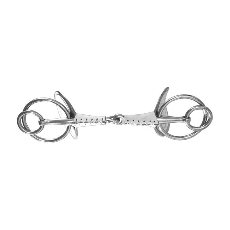 5'' Finntack Leather Covered Snaffle Double Ring Driving Bit English Horse Bits