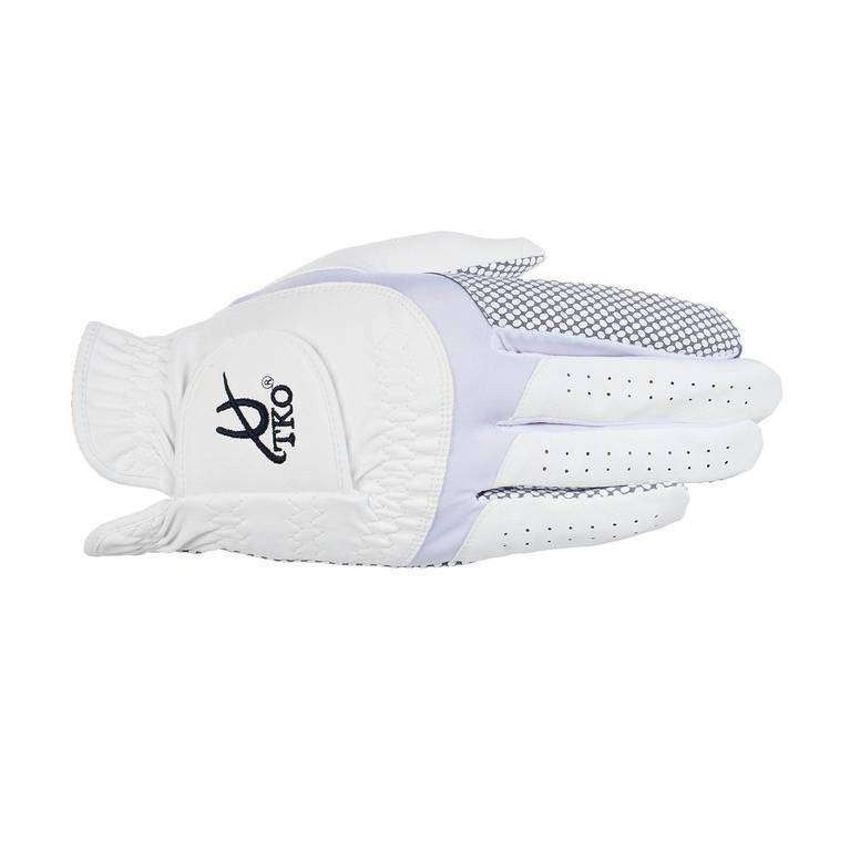 TKO Synthetic Leather Race Gloves with Silicone Palm Extra Grip Gloves TKO S White/White 