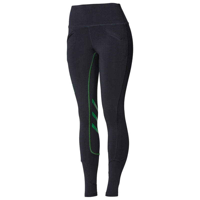 Dark Blue/Green Front Horze Women's Colored Silicone Full Seat Riding Tights Full Seat