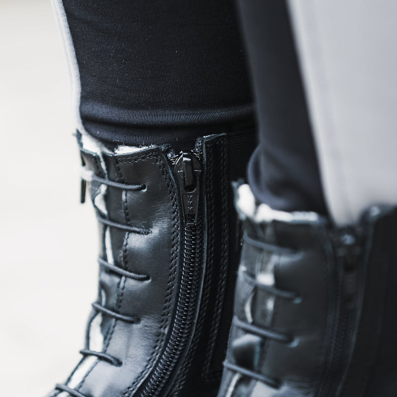 Black Horze Stockholm Winter Paddock Boots Lace Detailing