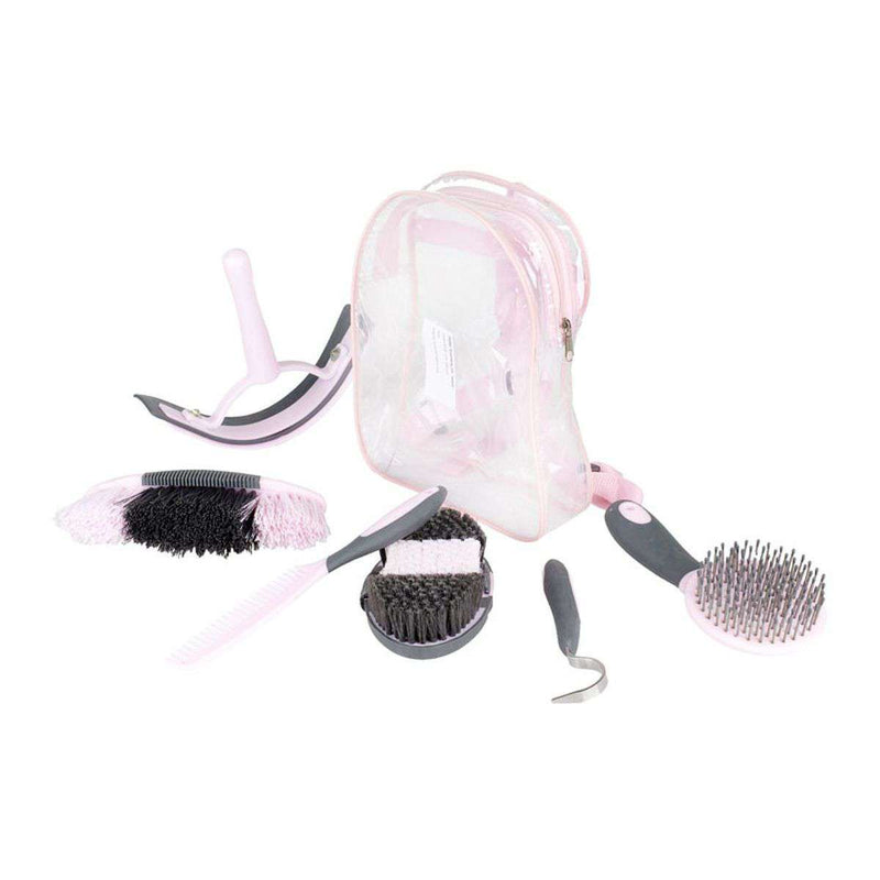 Horze Sweet Grooming Set In Carry Bag Grooming Totes Horze Pink/Grey 