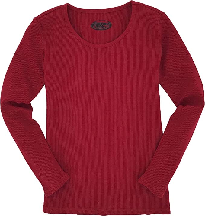 Backpacker Women's Waffle Crew Neck Long Sleeve Crew Backpacker Red Small 