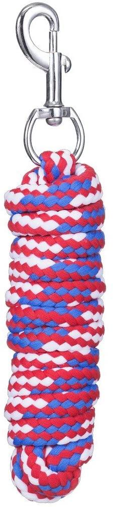 Tough 1 8' Braided Soft Poly Lead Rope Leads JT International Red/White/Blue 