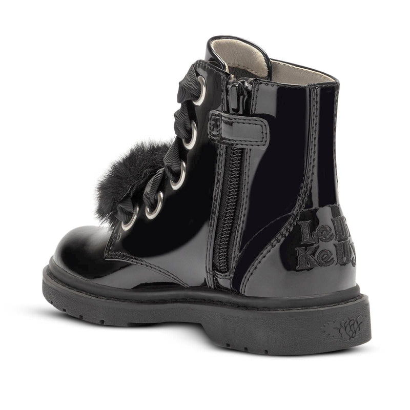 Back View of Black Lelli Kelly Linea Fiocco Di Neve Pom-Pom Boot English Paddock Boots