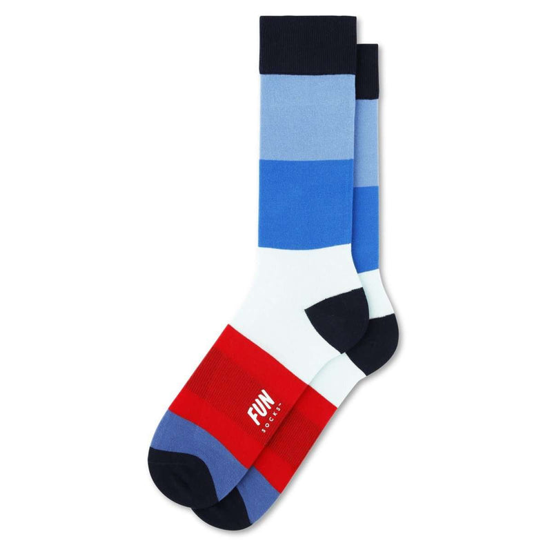 Fun Socks Men's Color Block Socks Socks Fun Socks Red/Blue 