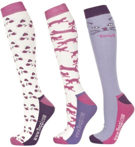 Toggi Inga Ladies Socks Cat Design 3 Pack Socks Toggi Vanilla One Size 