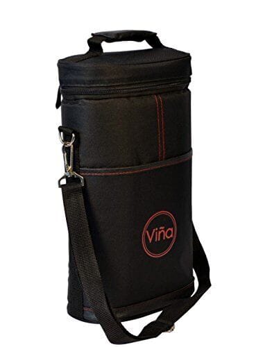 2 Bottle Wine Travel Carrier and Cooler Bag Insulated Champagne Tote Purses and Bags Vina 