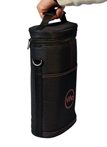2 Bottle Wine Travel Carrier and Cooler Bag Insulated Champagne Tote Purses and Bags Vina 