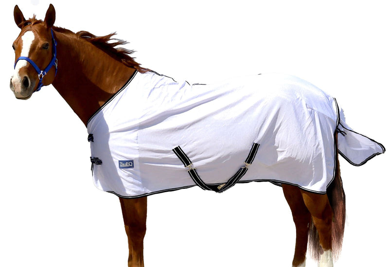 White/Black BasEQ Standard Neck Fly Sheet Fly Sheets One Stop Equine Shop