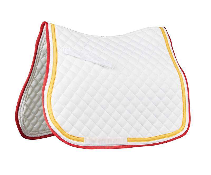 Roma Award Saddle Pad Dressage Pads Roma Full White W/Red/Yellow/White 