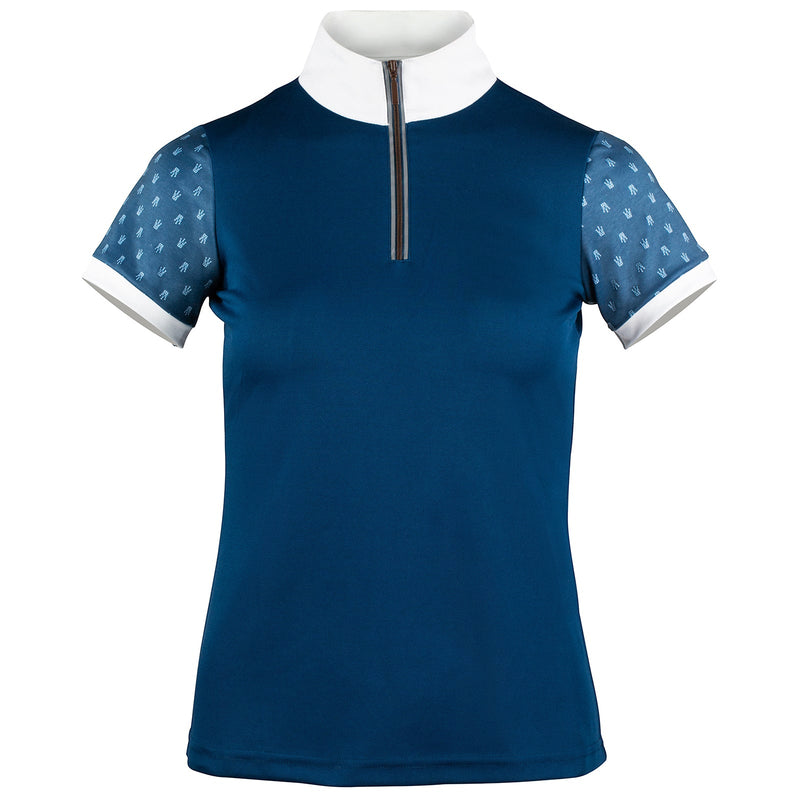 Majolica Blue Horze Paige Women's Short Sleeve Show Shirt Front