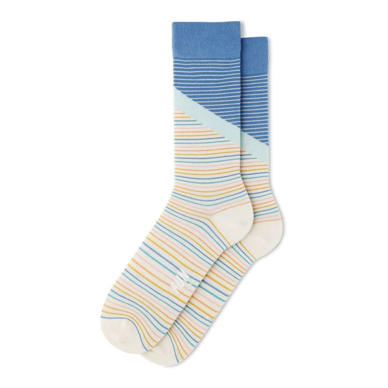 Fun Socks Men's Stripe Block Socks Socks Fun Socks Blue/Beige 