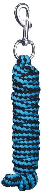 Tough 1 8' Braided Soft Poly Lead Rope Leads JT International Turquoise/Black 