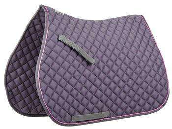 Roma Contrast Piping All Purpose Saddle Pad All Purpose Pads Roma Full Charcoal/Violet 