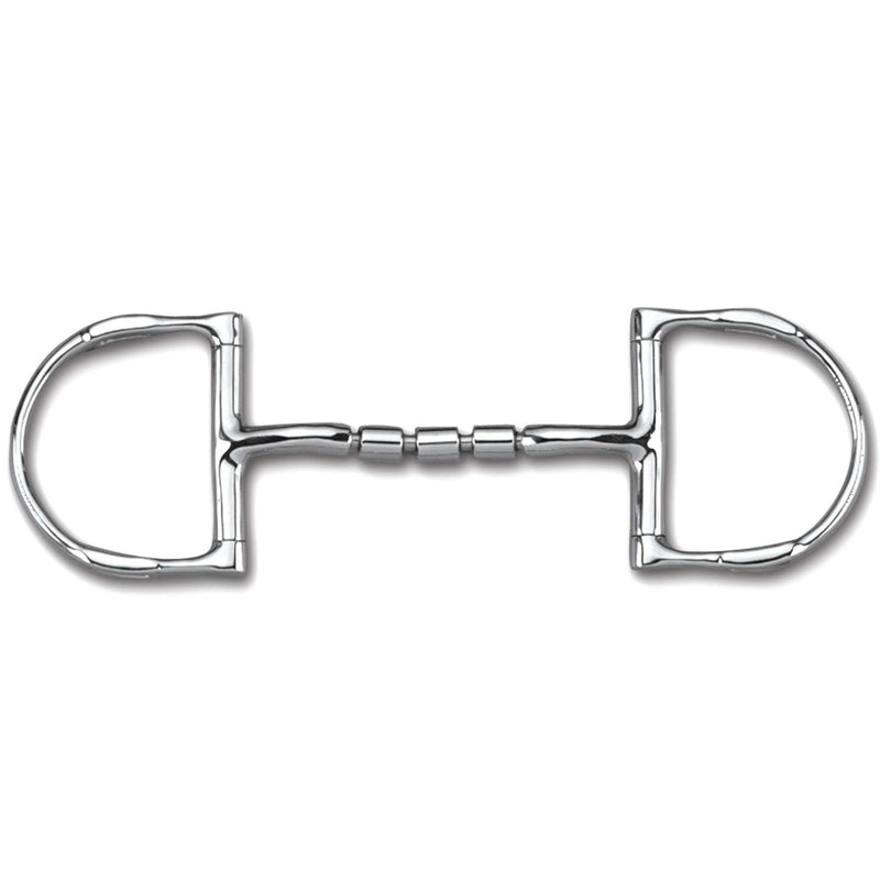 Myler Dee with Hooks with Stainless Steel Mullen Triple Barrel English Bits Myler 5" Stainless Steel 