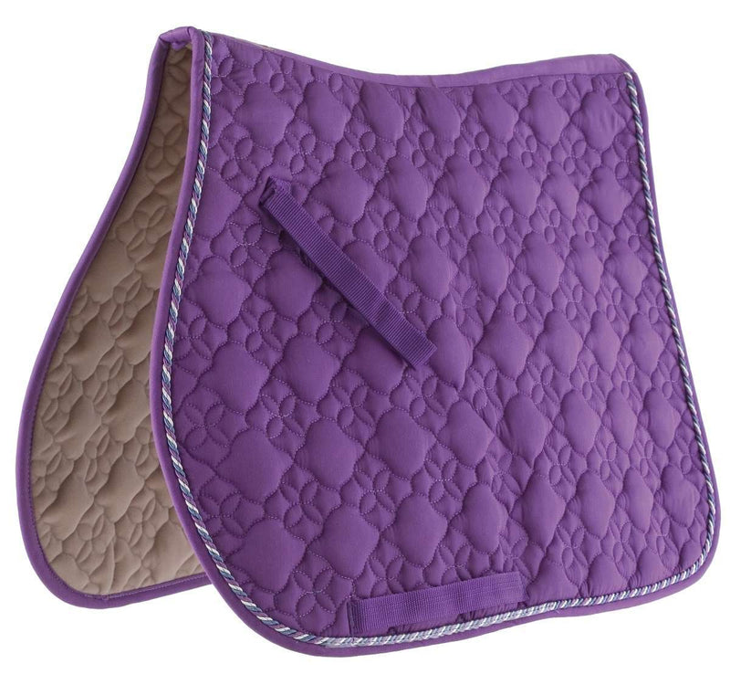 Roma Ecole Flower Diamond Quilt All Purpose Saddle Pad Dressage Pads Roma Full Purple/Multi 