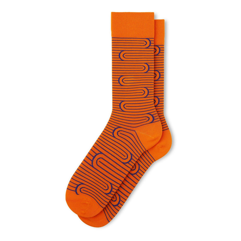 Fun Socks Men's Spiral Stripe Socks Socks Fun Socks Orange/Navy 