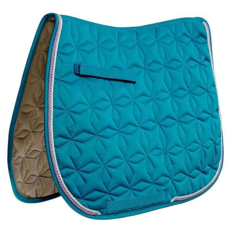 Roma Ecole Star Quilt Close Contact Saddle Pad Dressage Pads Roma Full Teal/White/Lavender 