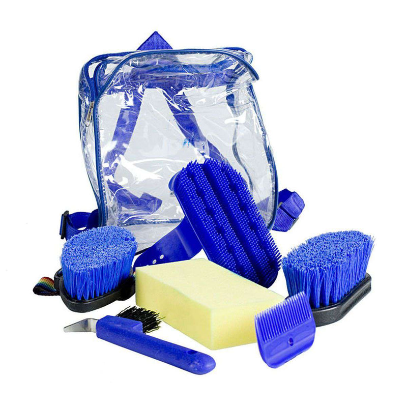 Horze Soft Grip Grooming Backpack Set Grooming Totes Horze Blue 
