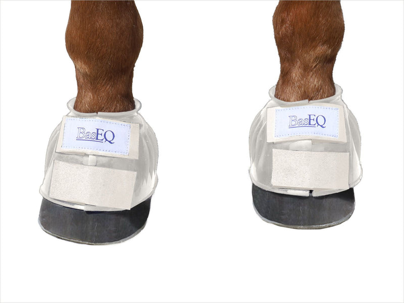 White BasEQ PVC Bell Boots One Stop Equine Shop Pony
